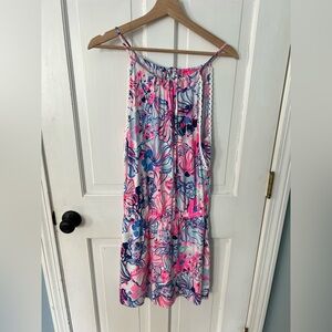 Lilly Pulitzer Pink & Blue Patterned Romper Mini Dress